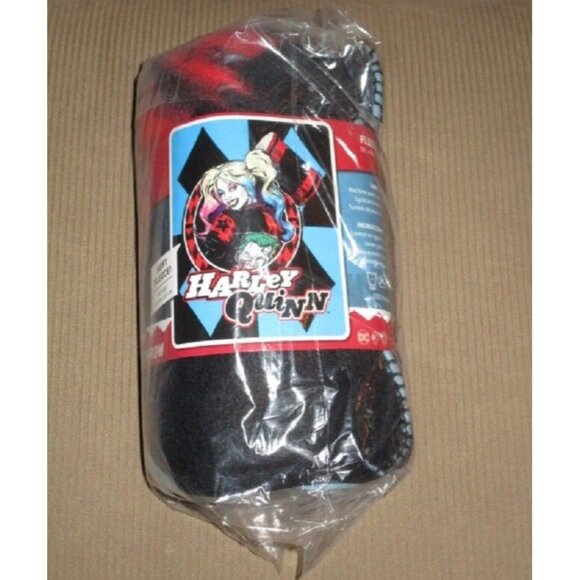 New Harley Quinn Joker Fleece Throw Gift Blanket DC Comics Suicide Squad Batman - Picture 2 of 2